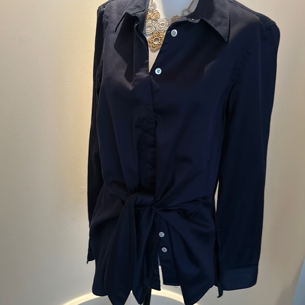 Pink Tartan Navy Blouse